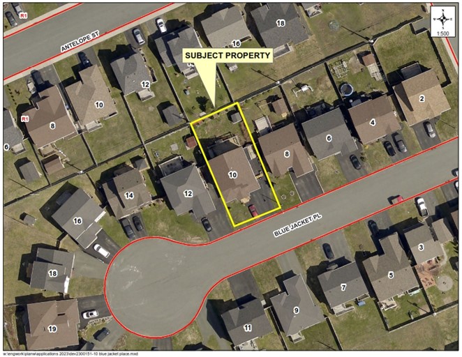 overhead arial map of 10 Blue Jacket Place and area