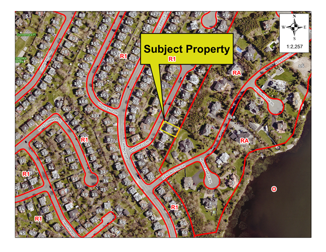 Map of a property with a yellow border around it