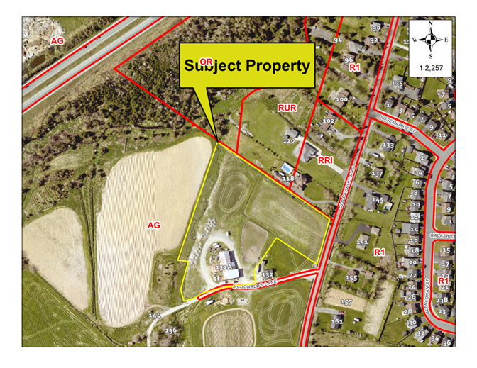 Map of a property with a yellow border around it