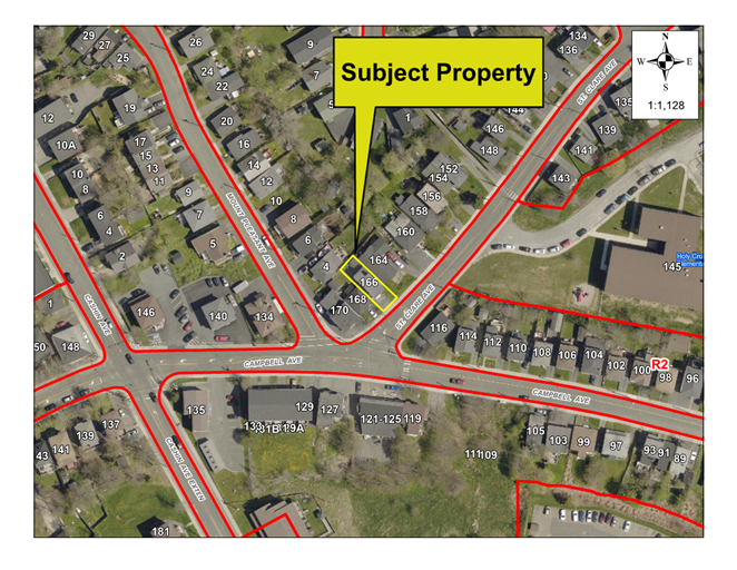 Map of a property with a yellow border around it