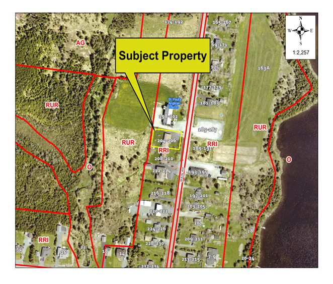 Map of a property with a yellow border around it