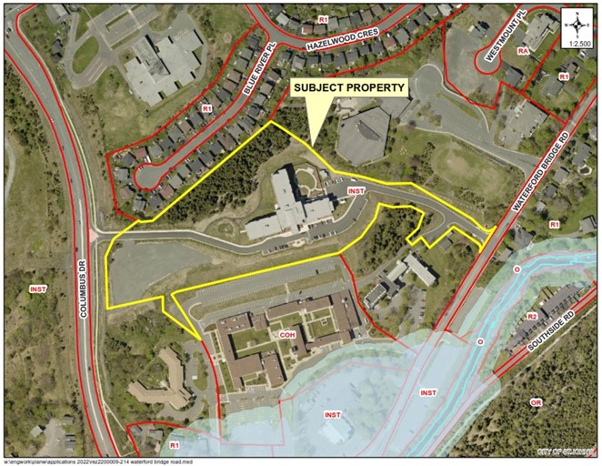 Map of a property with a yellow border around it