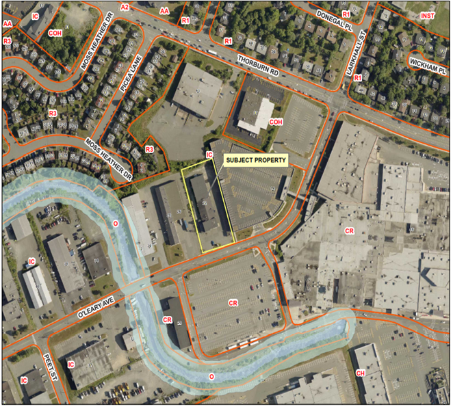 Map of a property with a yellow border around it