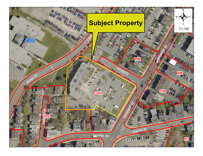 Map of a property with a yellow border around it