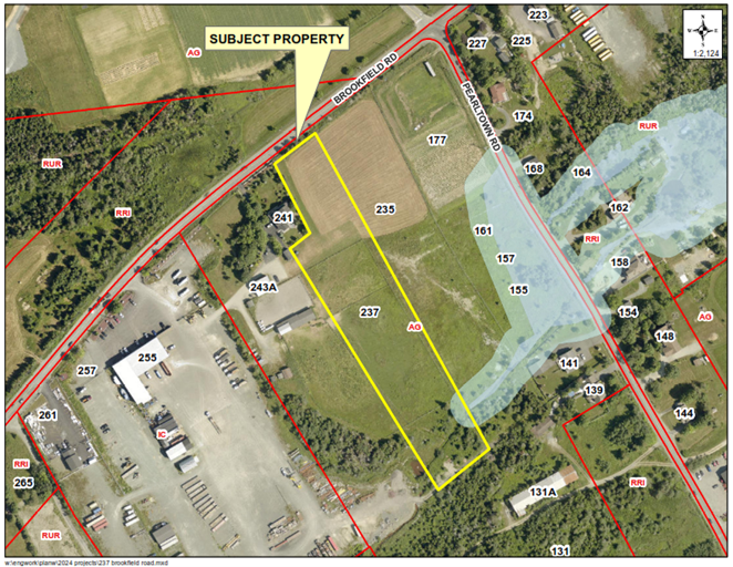 Map of a property with a yellow border around it