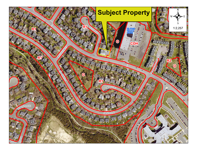 Map of a property with a yellow border around it