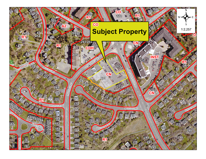 Map of a property with a yellow border around it
