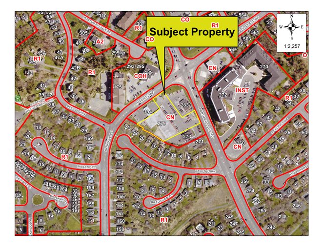 Map of a property with a yellow border around it