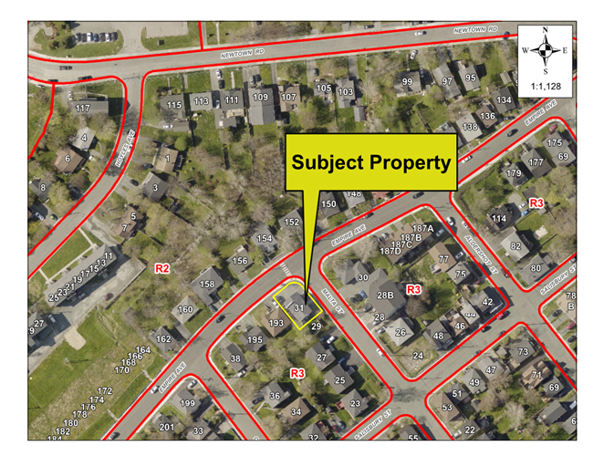 Map of a property with a yellow border around it