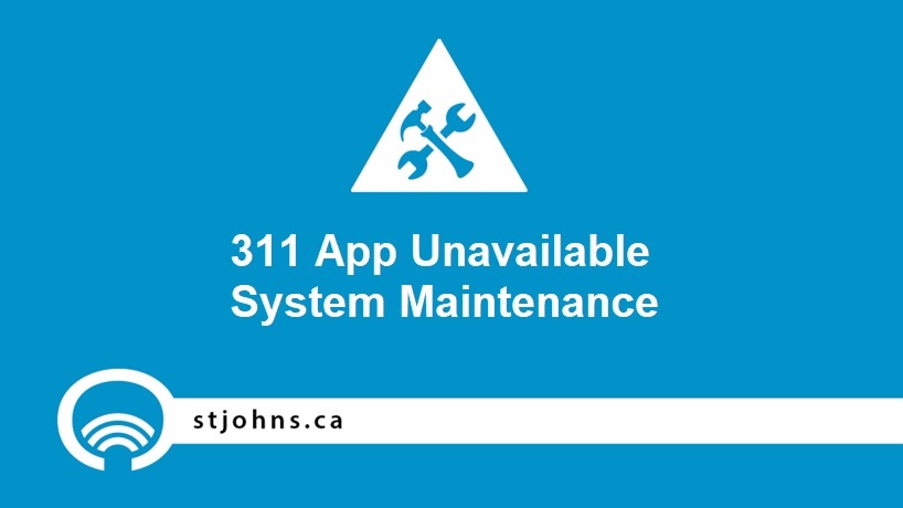 blue background with white text "311 app unavailable"
