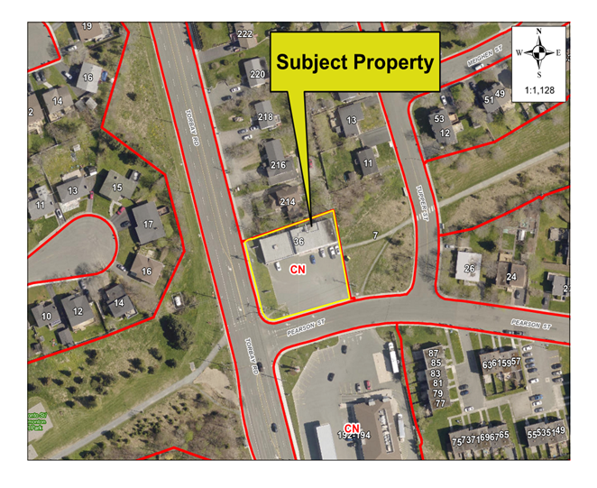 Map of a property with a yellow border around it