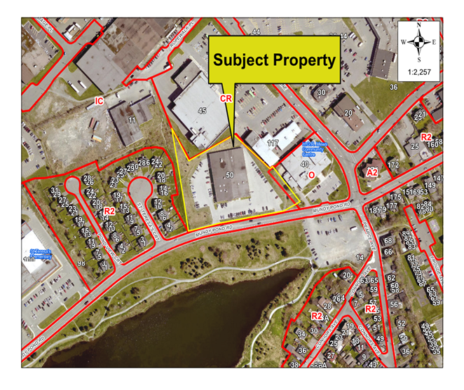 Map of a property with a yellow border around it