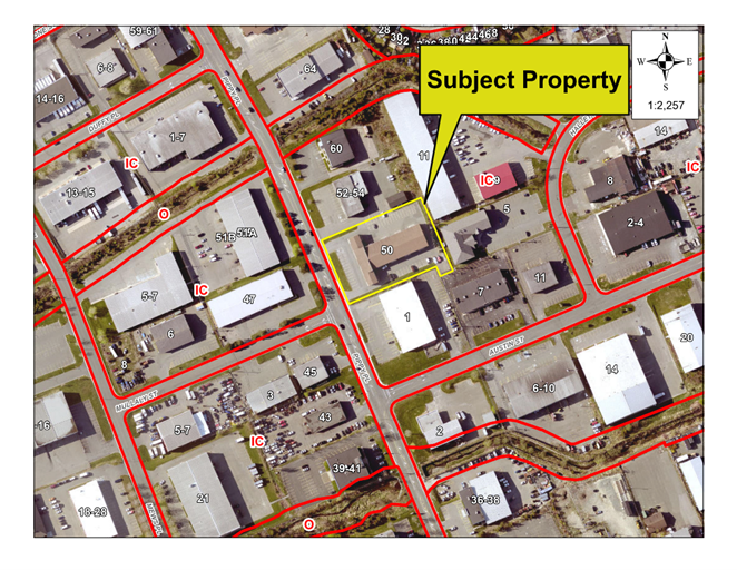 Map of a property with a yellow border around it