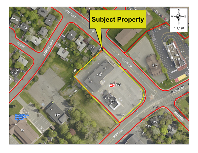 Map of a property with a yellow border around it