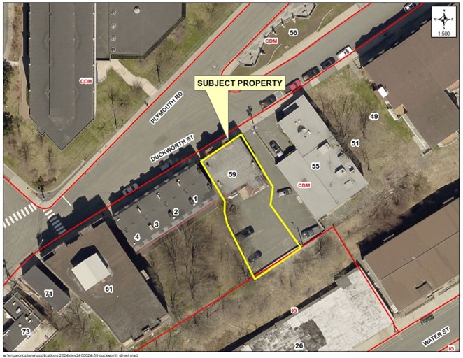 Map of a property with a yellow border around it