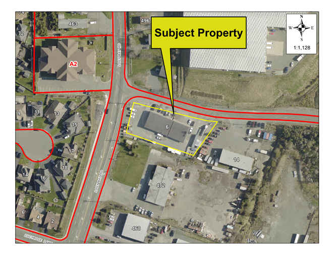 Map of a property with a yellow border around it