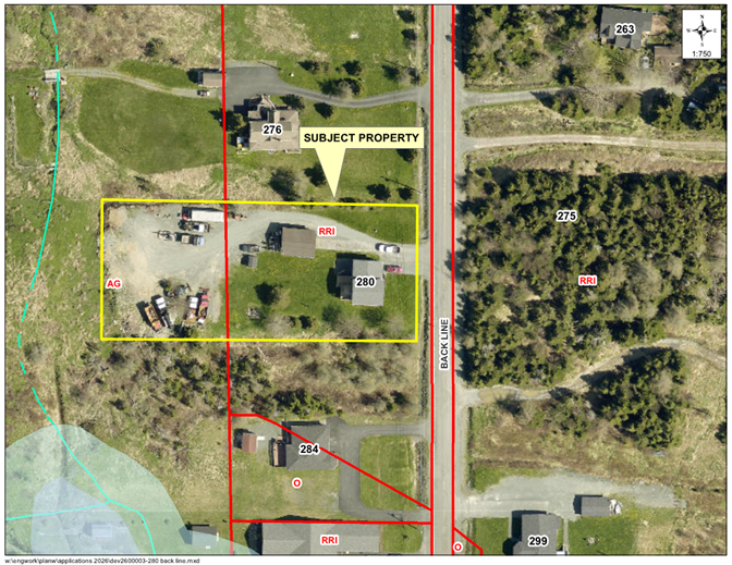 Map of a property with a yellow border around it