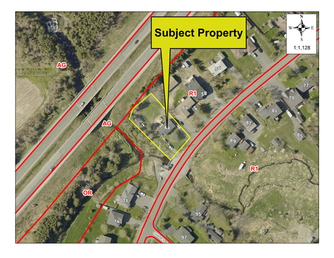 Map of a property with a yellow border around it