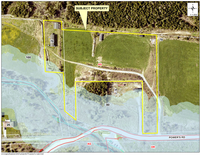 Map of a property with a yellow border around it
