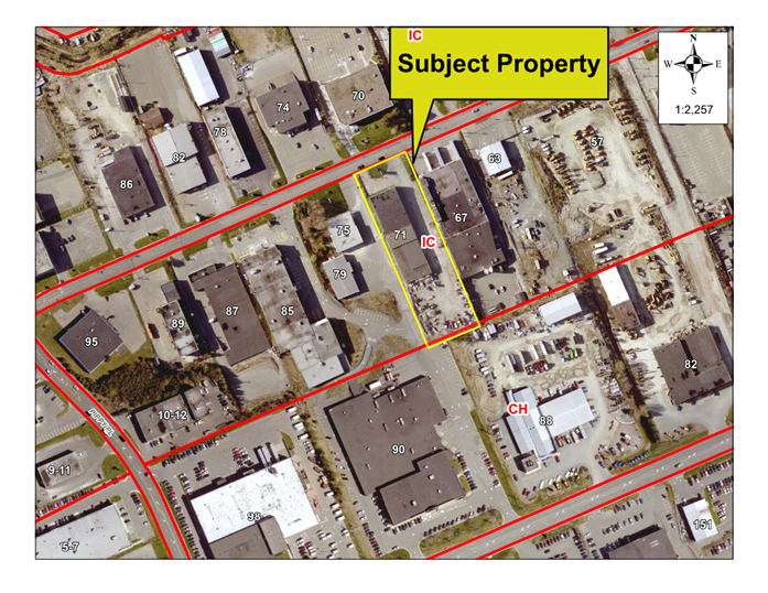 Map of a property with a yellow border around it
