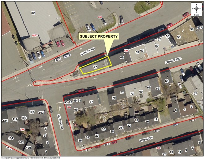 Map of a property with a yellow border around it