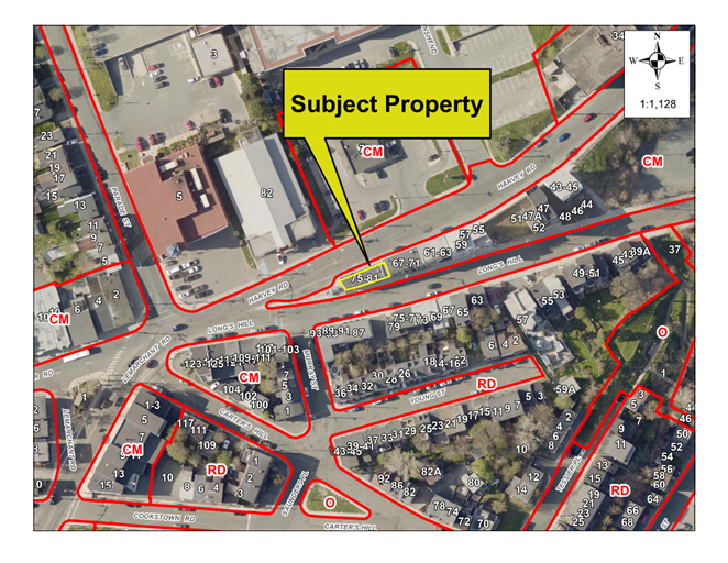 Map of a property with a yellow border around it