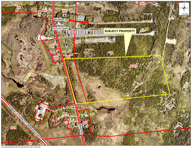 Map of a property with a yellow border around it
