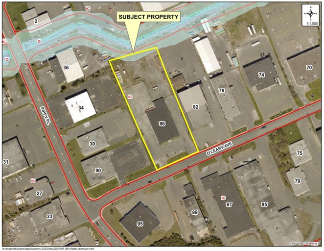 Map of a property with a yellow border around it