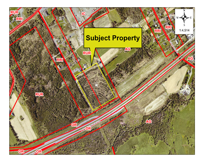 Map of a property with a yellow border around it