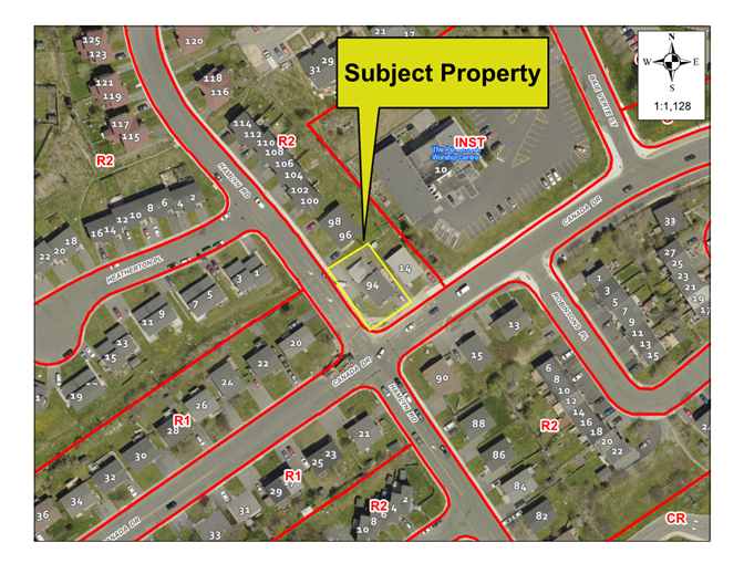 Map of a property with a yellow border around it