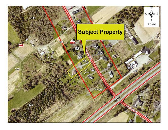Map of a property with a yellow border around it