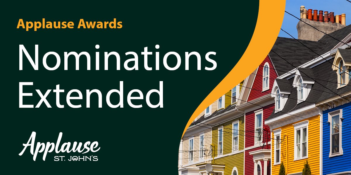 Image of row houses in St. John's. Text says 