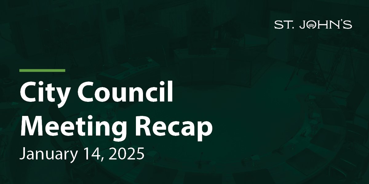 a dark green background with white text that says City Council Meeting Recap - January 14