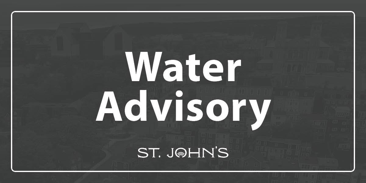 Grey graphic that says "Water Advisory"