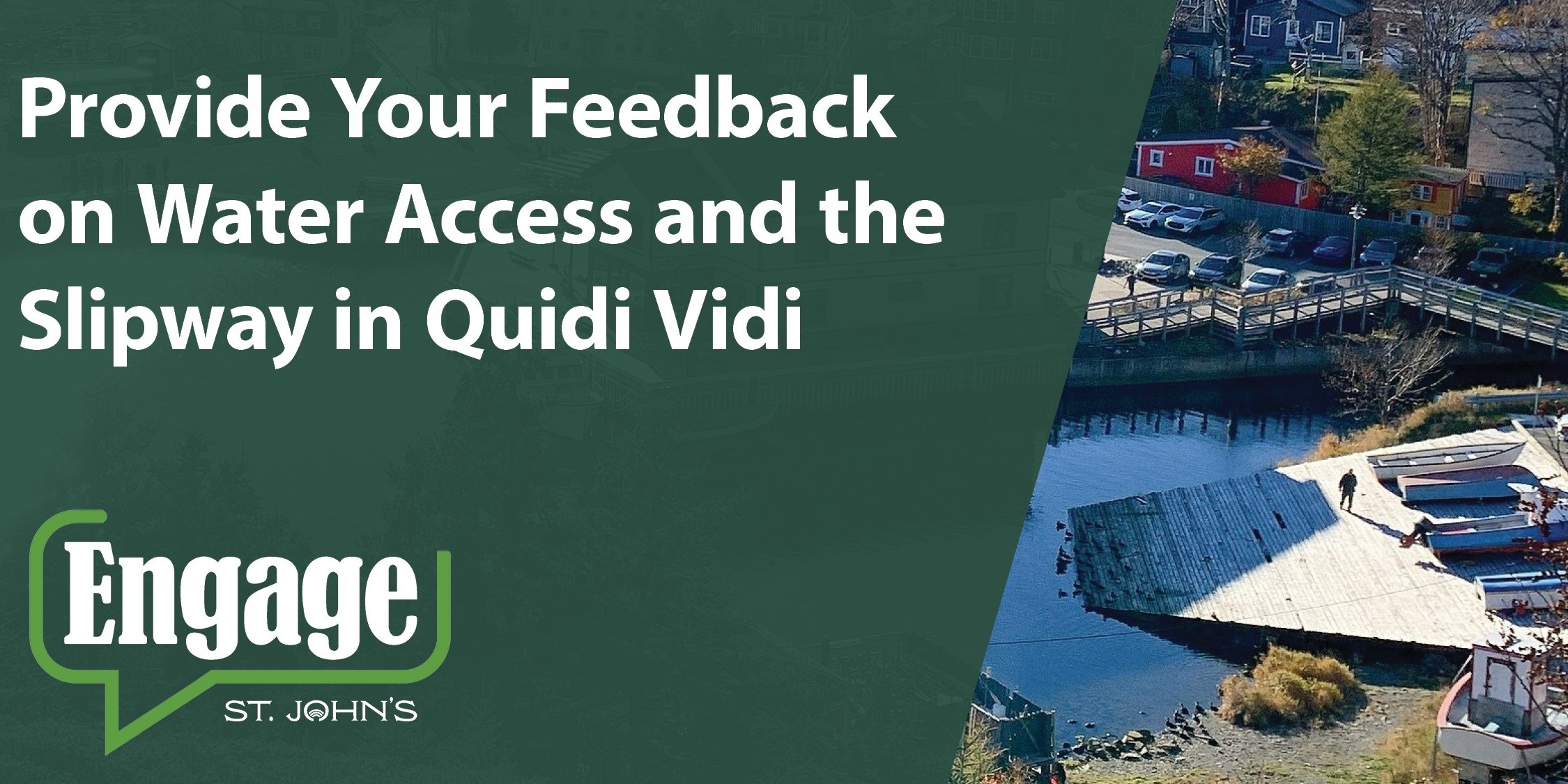 aerial view of the Quidi Vidi slipway. 