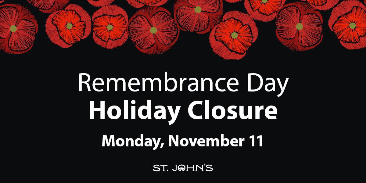 Black background with animated poppies and white text 