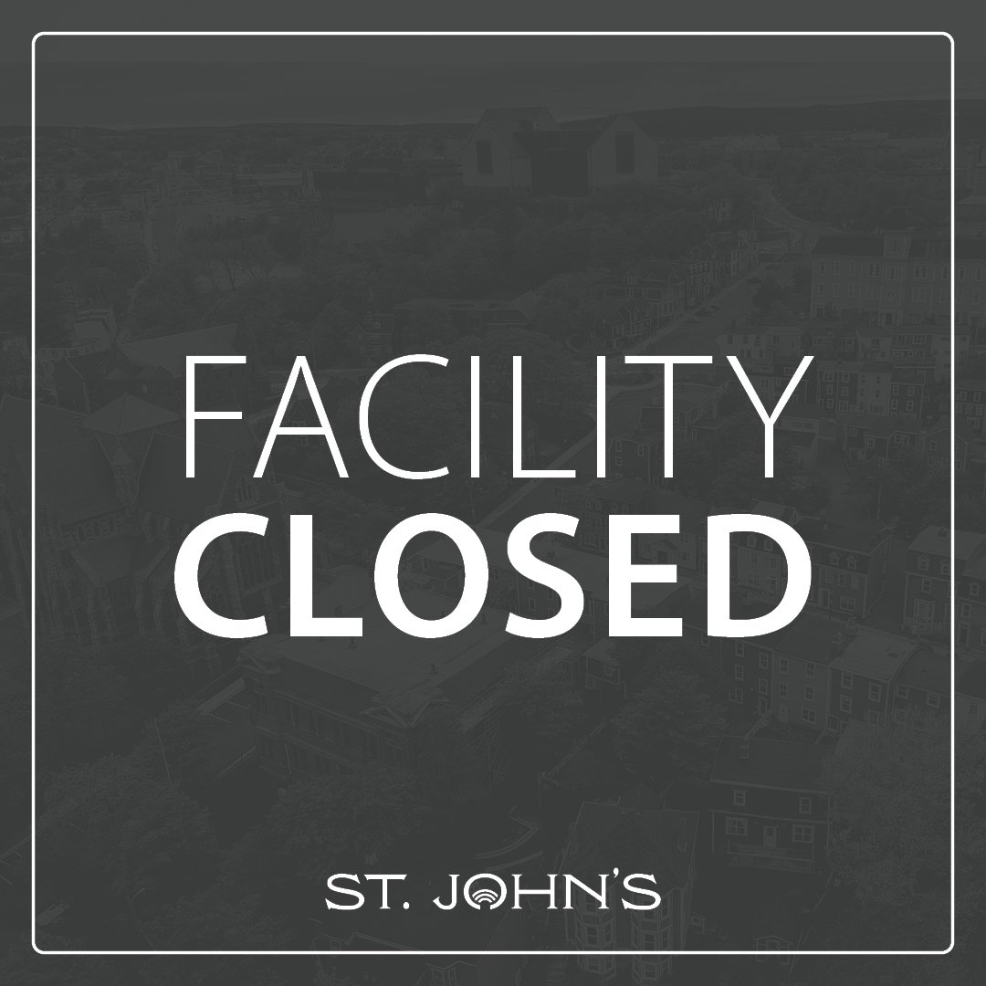 grey background with white text that says facility closed. 