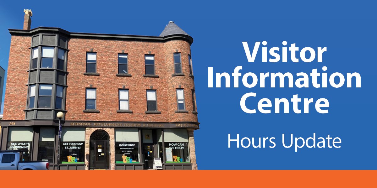 Image of the City of St. John's Visitor Information Centre with text that says 