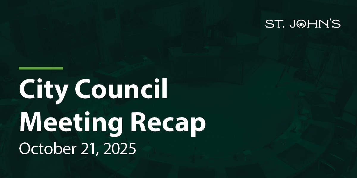 a dark green background with white text that says City Council Meeting Recap - October 21, 2025