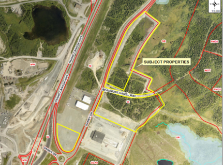 Map of a property with a yellow border around it