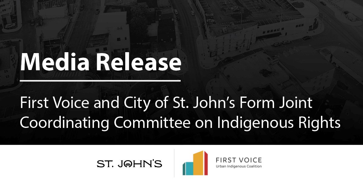 the media release headline with St. John's and First Voice logos