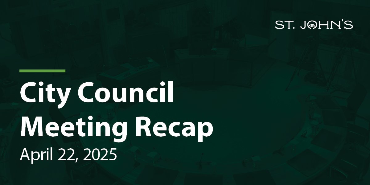 a dark green background with white text that says City Council Meeting Recap - April 22, 2025