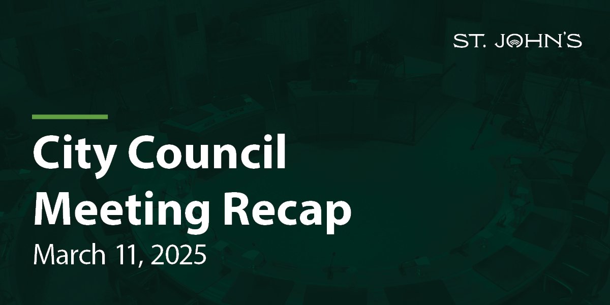 a dark green background with white text that says City Council Meeting Recap - March 11, 2025