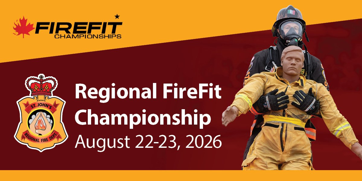 Image of a firefighter with text that says Regional Firefit Championship August 22-23, 2026