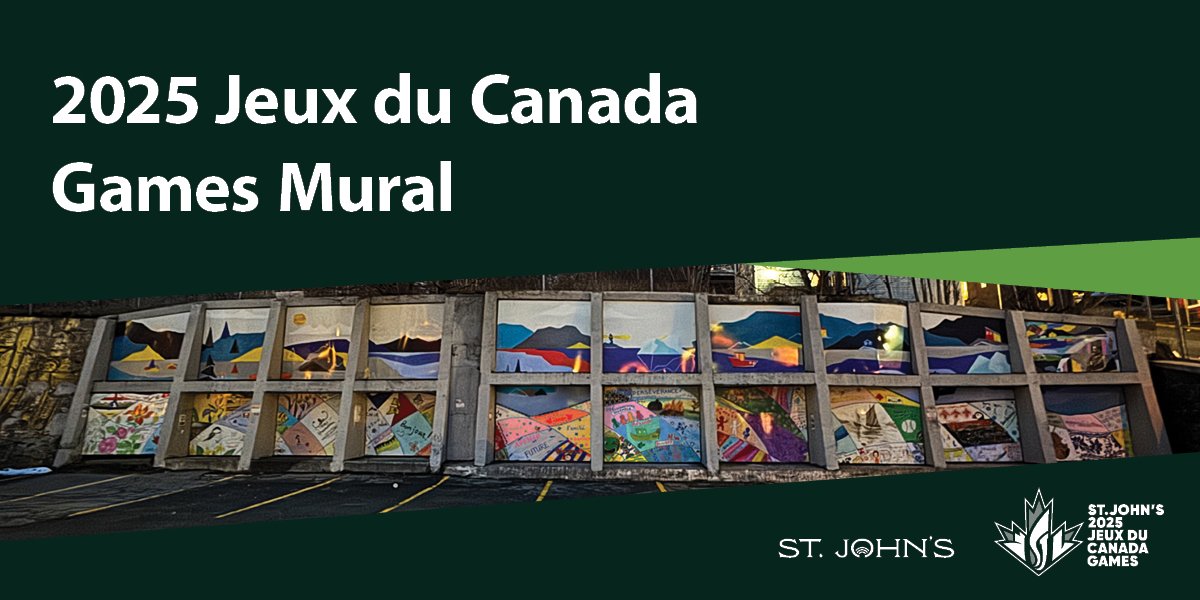 Image of the Canada Games mural on Duckworth Street. Text says 