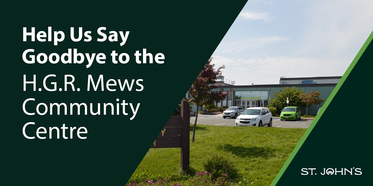 Picture of the old MEWS Centre with half green background and text 