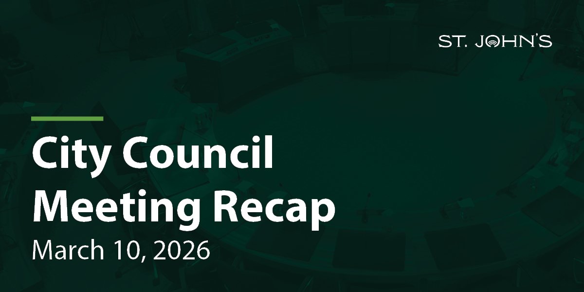 a dark green background with white text that says City Council Meeting Recap - March 10, 2026