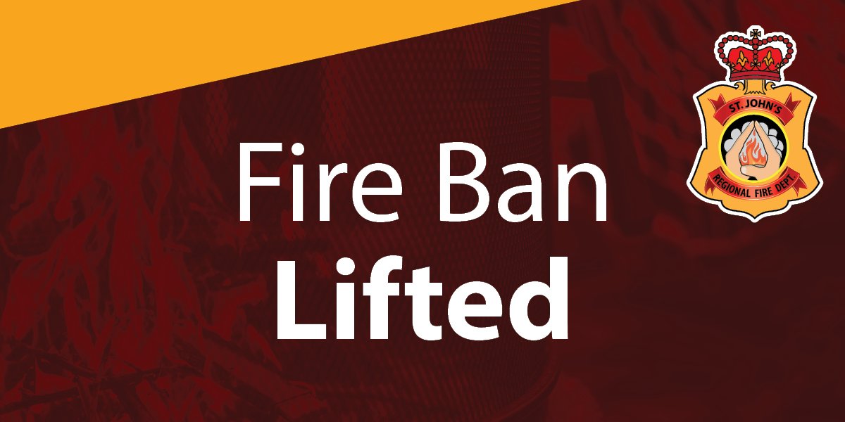 Background picture of a firepit with text that says Fire Ban Lifted