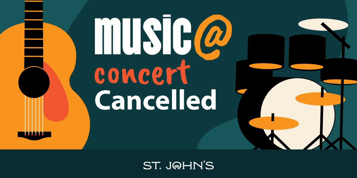 Graphic indicating that the Music At Concert is cancelled