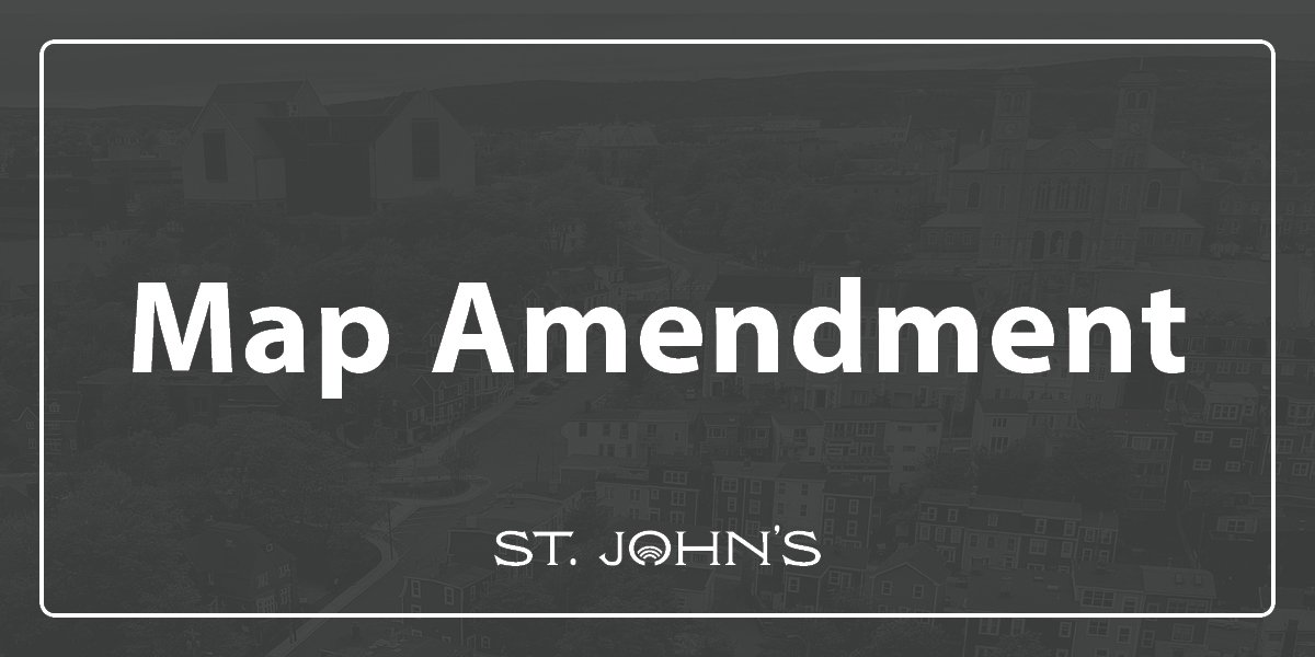 Dark grey background with text that says Map Amendment